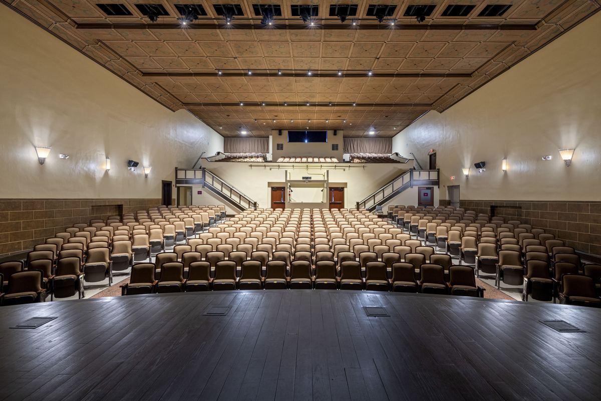 Restored auditorium of the Millwald Theatre, Wytheville, seen from the stage